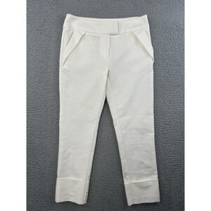 Miu Miu Pants Womens Size 2 White Flat Front Cuffed Capri Made In Italy